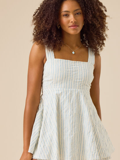 Sloane Striped Bow Back Romper - TULLABEE