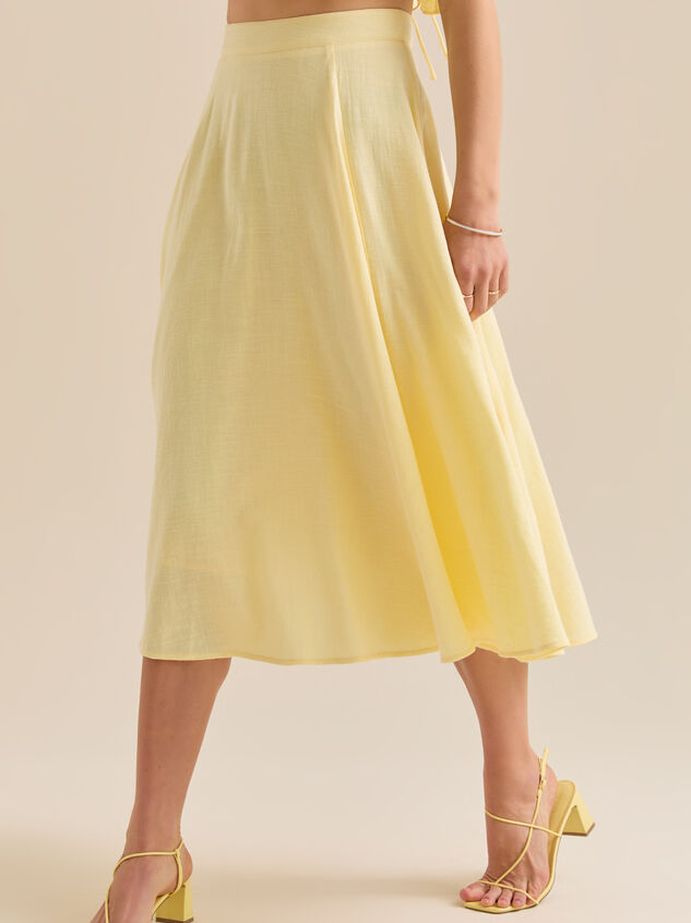 Grace Linen Midi Skirt Detail 3 - TULLABEE