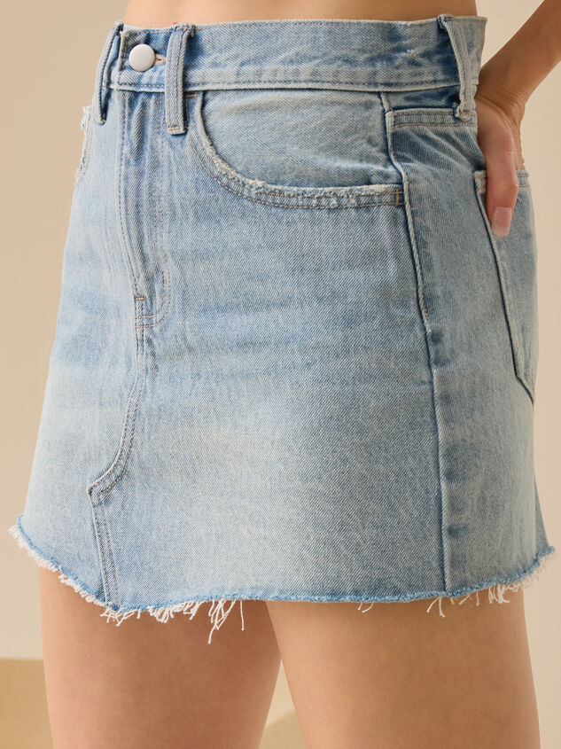 Rylan Denim Mini Skirt Detail 4 - TULLABEE