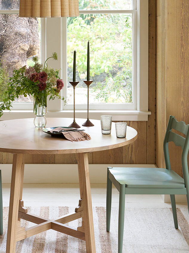 Rose Wood Round Dining Table Detail 2 - TULLABEE