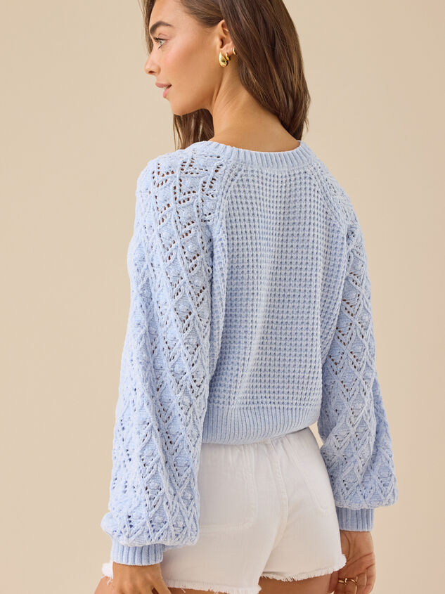 Hailey Chenille Pointelle Sweater Detail 5 - TULLABEE