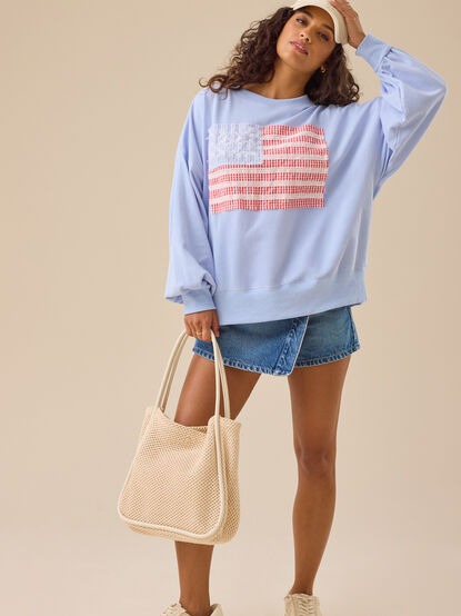 Embroidered Flag Sweatshirt - TULLABEE