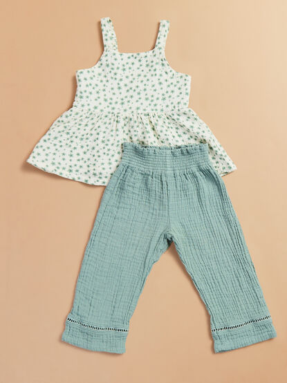 Jadeite Floral Tank Top and Pant Set - TULLABEE