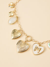 Bow Heart Charm Necklace Detail 2 - TULLABEE