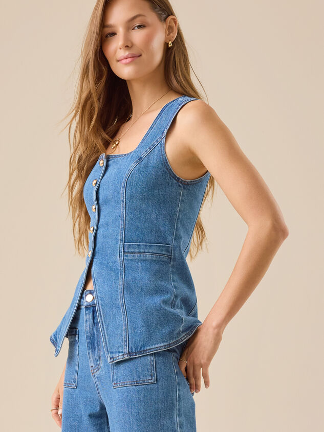 Lyra Denim Vest Detail 4 - TULLABEE