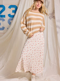 Lucky Floral Midi Skirt Detail 2 - TULLABEE