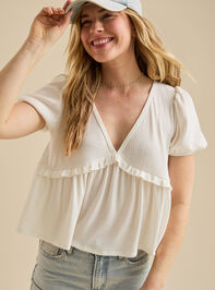 Caroline Bow Back Babydoll Top Detail 3 - TULLABEE