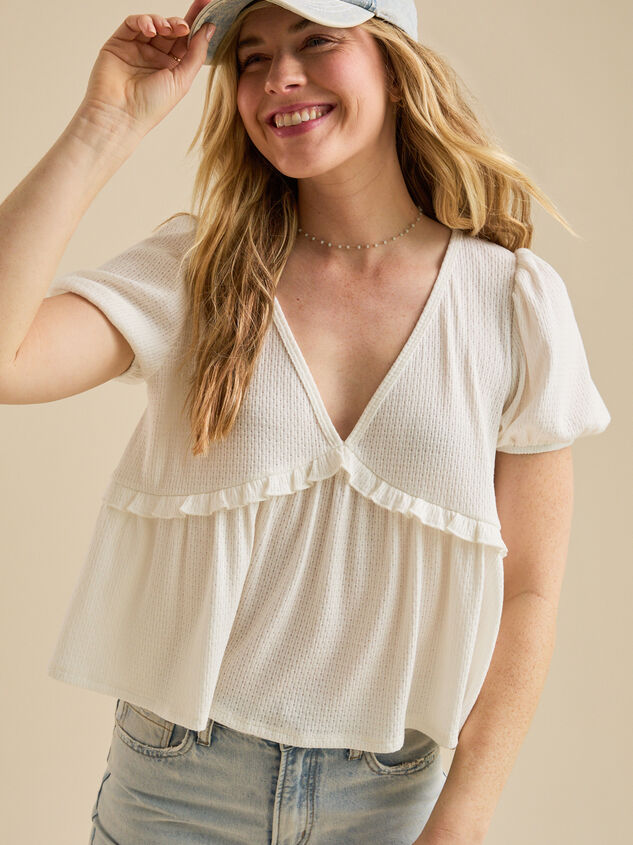 Caroline Bow Back Babydoll Top Detail 3 - TULLABEE