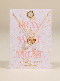 18K Gold Pray Wait Trust Necklace - TULLABEE