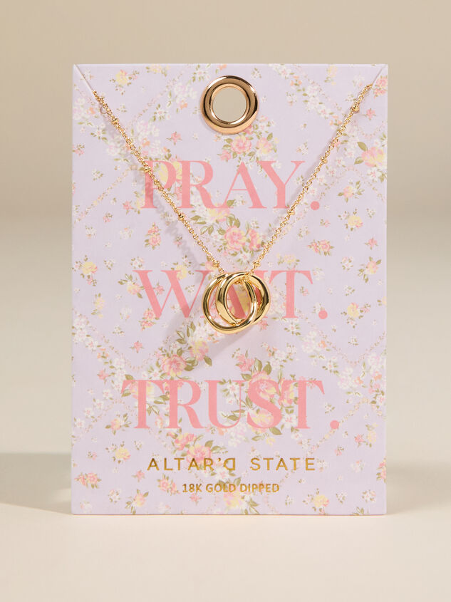 18K Gold Pray Wait Trust Necklace - TULLABEE