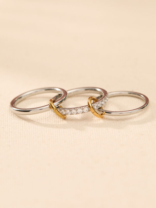 Mixed Metal 3 Band Ring Detail 2 - TULLABEE