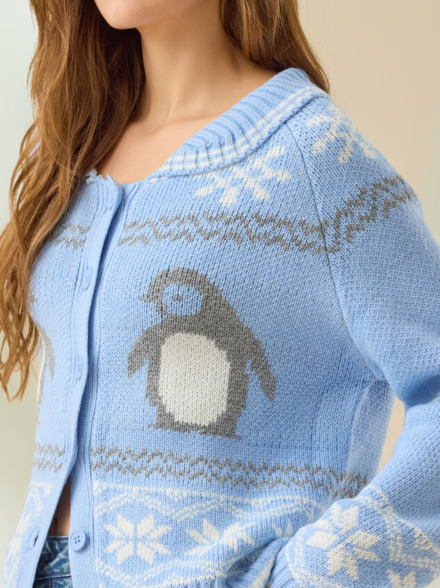 Penguin Stitch Cardigan Detail 5 - TULLABEE