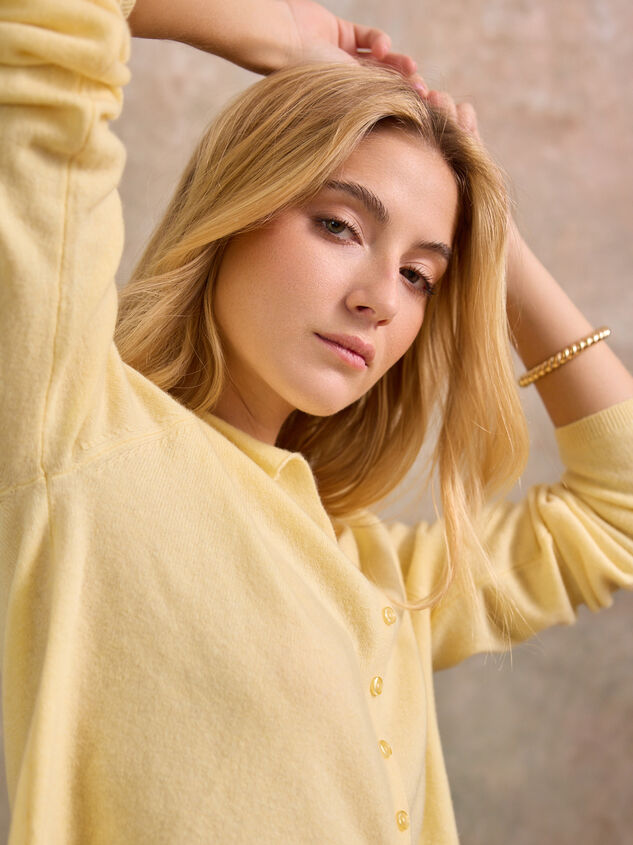 Brighton Cashmere Roll Neck Cardigan Detail 5 - TULLABEE