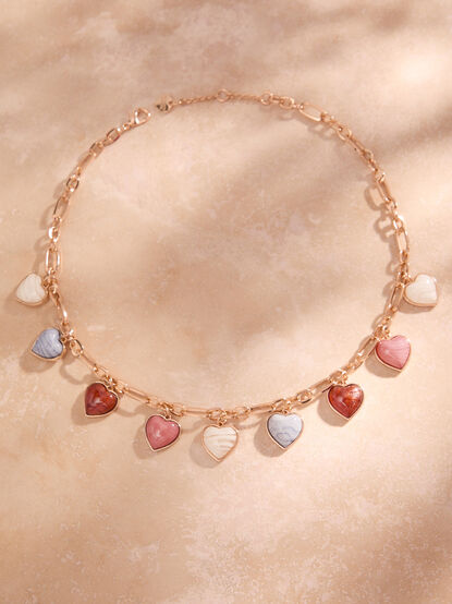 Bubble Heart Dangles Necklace - TULLABEE