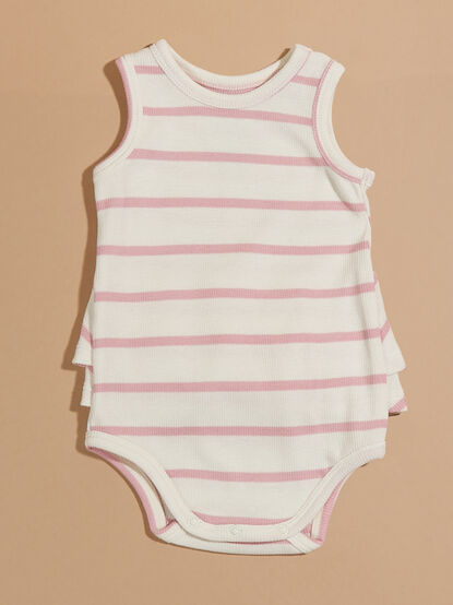 Mary Kate Ribbed Striped Bodysuit - TULLABEE