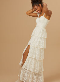 Umber Embroidered Lace Dress Detail 4 - TULLABEE