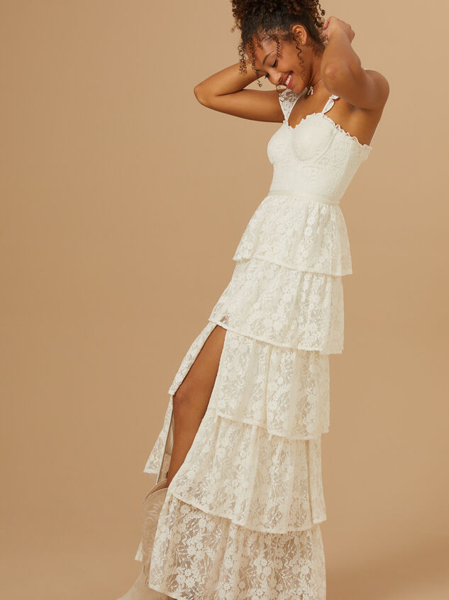 Umber Embroidered Lace Dress Detail 4 - TULLABEE