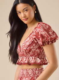 Amy Mix Print Top Detail 3 - TULLABEE