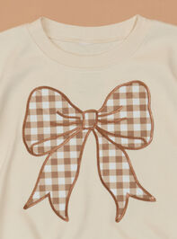 Gingham Bow Bubble Sweatshirt - TULLABEE