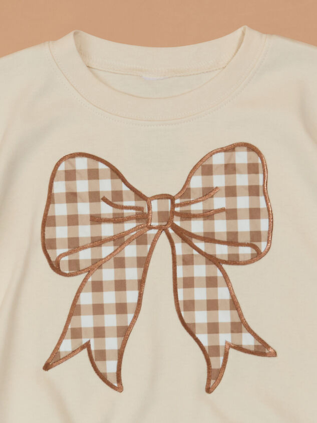 Gingham Bow Bubble Sweatshirt - TULLABEE