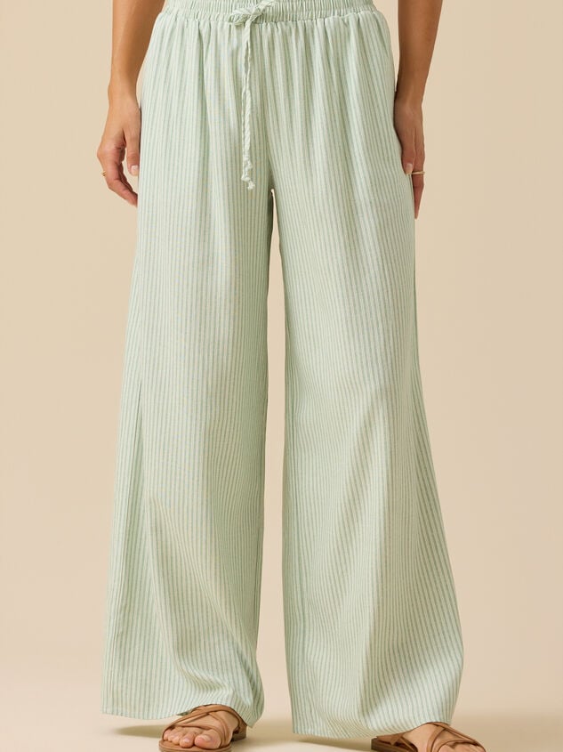 Lakie Striped Linen Pants Detail 3 - TULLABEE