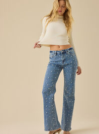 Karter Embellished Straight Leg Jeans - TULLABEE