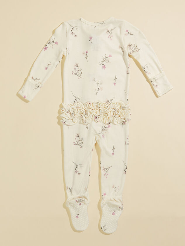 Melody Floral Ruffle Footie Detail 2 - TULLABEE