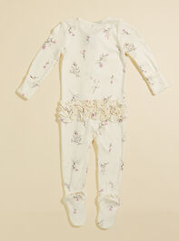 Melody Floral Ruffle Footie Detail 2 - TULLABEE