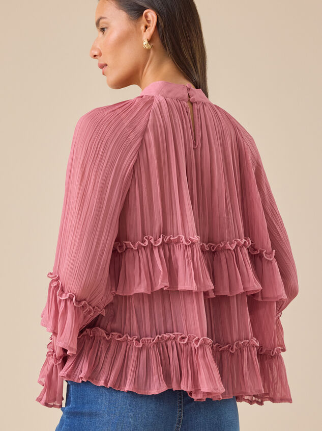 Odette Chiffon Ruffle Top Detail 5 - TULLABEE
