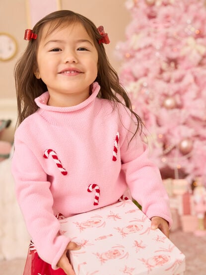 Candy Cane Rollneck Sweater by Mudpie - TULLABEE