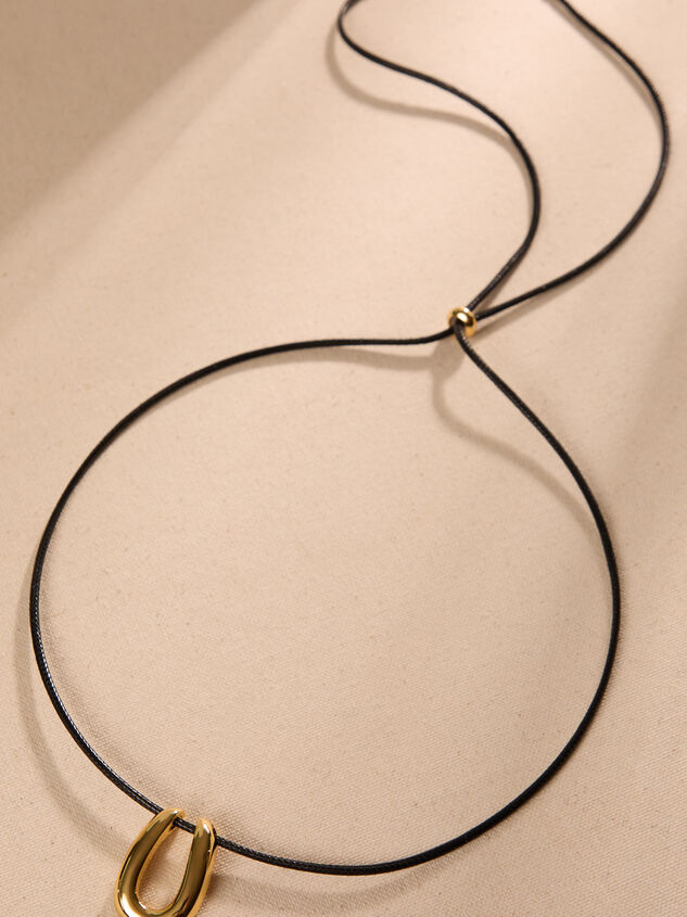 Golden Accent Cord Necklace Detail 2 - TULLABEE