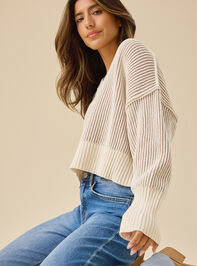Ophelia Cropped Matte Chenille Sweater Detail 4 - TULLABEE