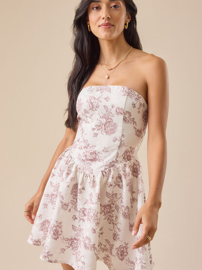 Louie Jacquard Floral Mini Dress - TULLABEE