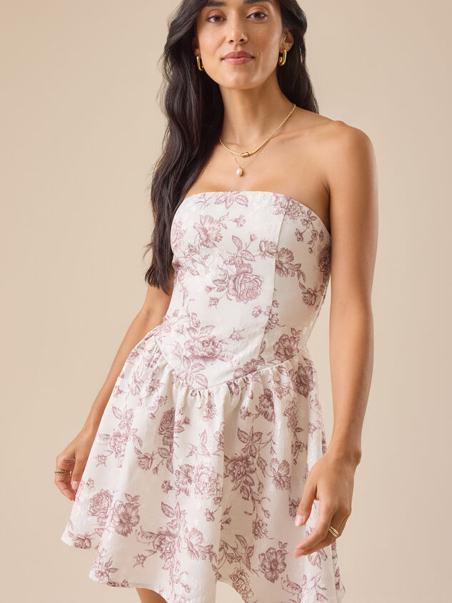 Louie Jacquard Floral Mini Dress Detail 2 - TULLABEE