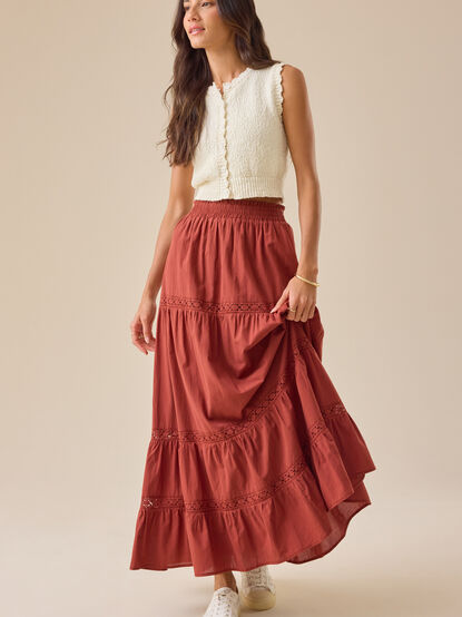 Jaycee Tiered Midi Skirt - TULLABEE