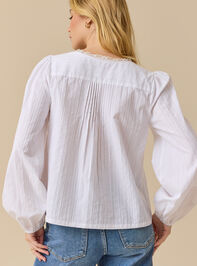 Kate Pleated Button Front Top Detail 3 - TULLABEE