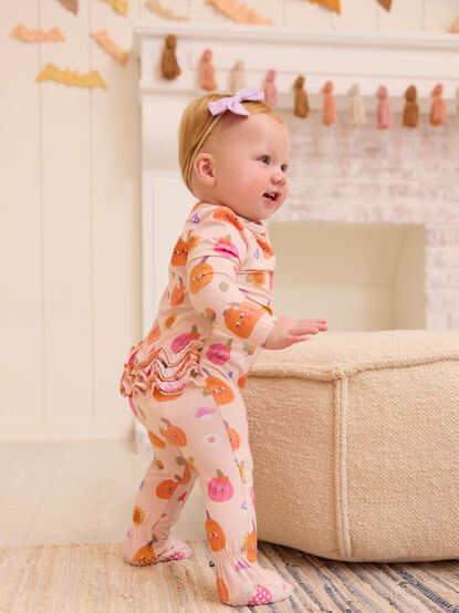 Pumpkin Patch Pal Ruffle Footie - TULLABEE