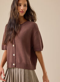 Rosie Short Sleeve Cardigan Detail 4 - TULLABEE