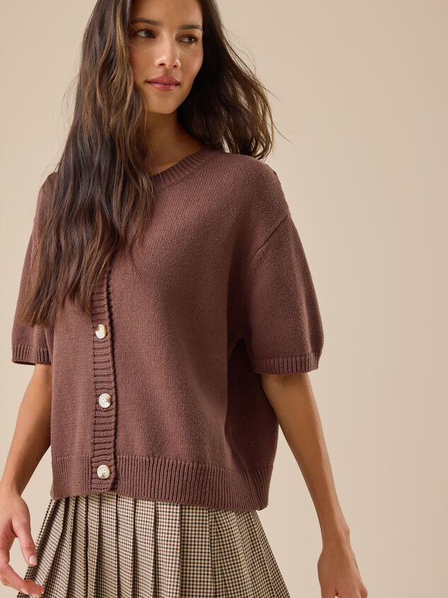 Rosie Short Sleeve Cardigan Detail 4 - TULLABEE