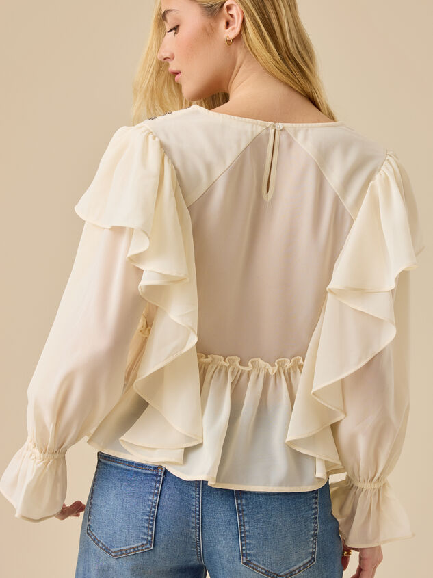 Paloma Chiffon Beaded Top Detail 5 - TULLABEE