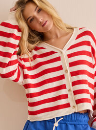 Serve Stripe Button Up Cardigan - TULLABEE