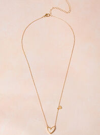 18K Gold Dainty Twin Heart Necklace Detail 2 - TULLABEE