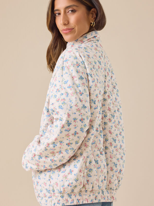 Kiana Corduroy Floral Jacket Detail 5 - TULLABEE