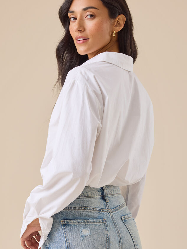 Teagan Banded Hem Button-Up Detail 4 - TULLABEE