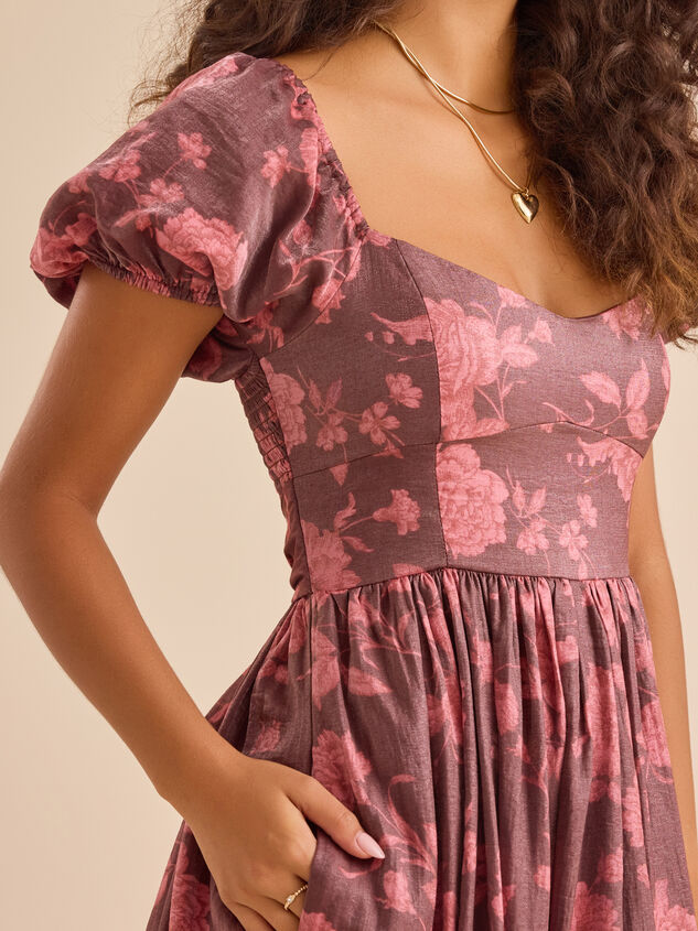 Hope Floral Midi Dress Detail 5 - TULLABEE