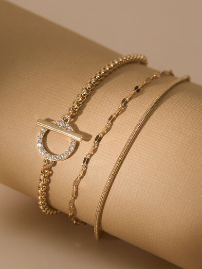 Lily Toggle Chain Bracelet Set - TULLABEE