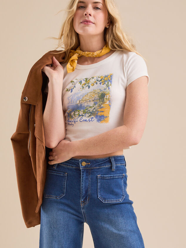 Amalfi Coast Baby Tee Detail 2 - TULLABEE