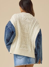 Maxine Denim Knit Mixed Cardigan Detail 4 - TULLABEE