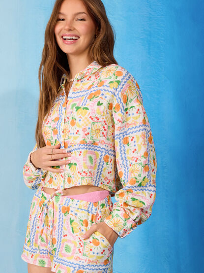 Amalfi Breeze Button Down Top - TULLABEE