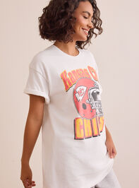 Chiefs Helmet Oversized Tee Detail 4 - TULLABEE